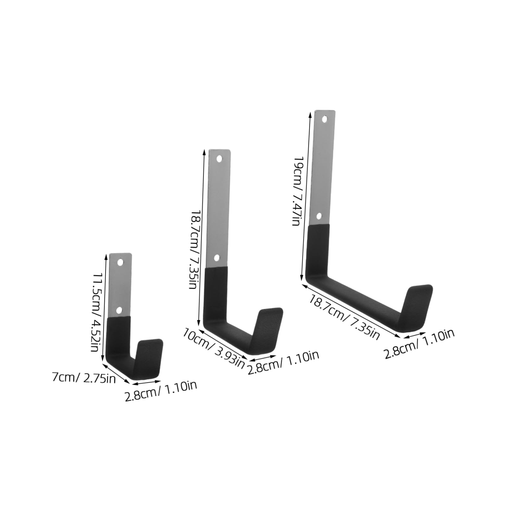 DOITOOL Ganchos de Pared Resistentes de Metal para Colgar, 6 Piezas | Montaje Sencillo, Recubrimiento Antideslizante, para Garajes y Balcones