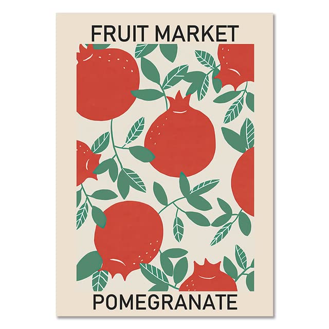 Fruit Market Cherry Lemon Pear Banana Vintage Posters e impresiones Arte de la pared Pintura en...