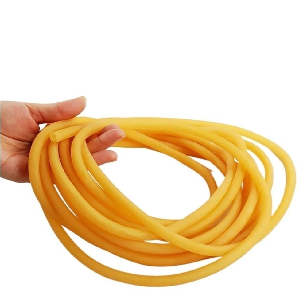 Tubo de Goma Banda elástica Lisa de látex Amarillo, Tubo Natural Resistente for cinturón tensión, 1 Pieza