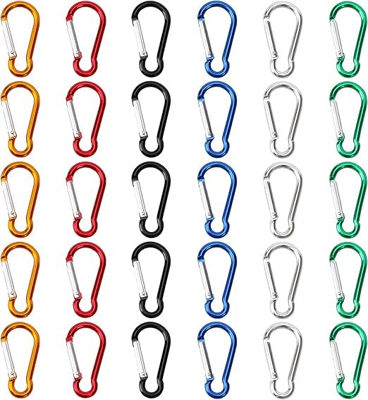Mini Aluminum Carabiner Spring Clip, 2 Inch Snap Hook Keychain, 30 Pieces, for Outdoor Camping Hiking Fishing Traveling Backpack Bottle-picture-16