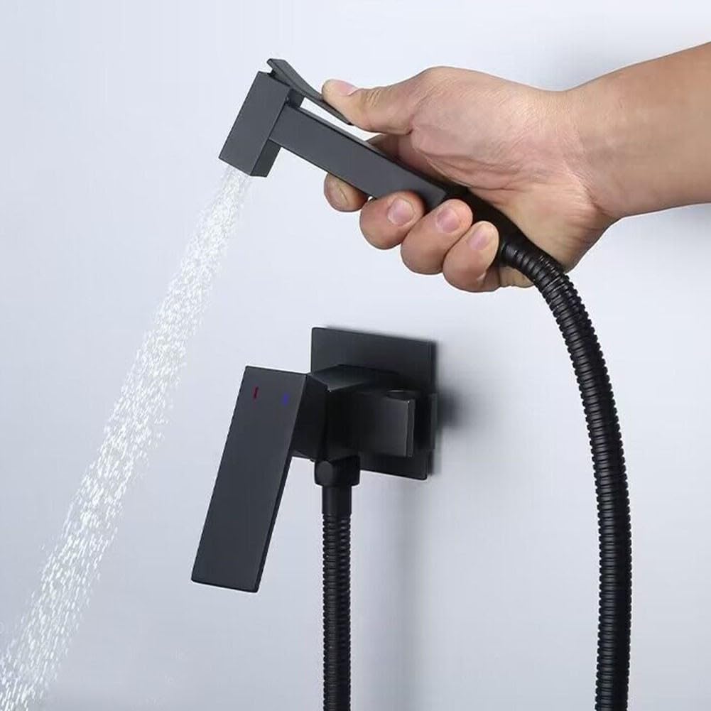 Opryskiwacz ręczny, 120 cm wąż mosiężny bidet kran ze sprayem ręcznym do kąpieli dla zwierząt domowych higiena osobista łazienka bliski stołek (chrom)