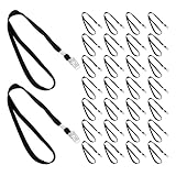 GARIOUANS 100 Unidades Cordón para Credenciales con Clip Bulldog, Algodón y Metal, Diseño Trenzado Plano, Resistente y Duradero, Adecuado para Eventos Empresariales y Oficina