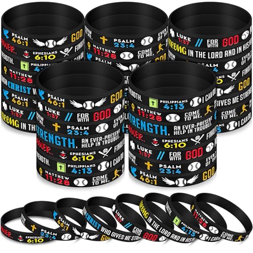 Bracelets chrétiens en silicone pour enfants et adultes contre le stress - Verset de la Bible