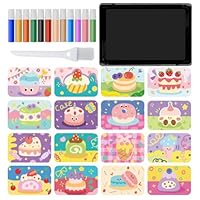 Sand Art Kits for Kids - Sand Craft Activity Kits, Sand Painting Kits | Color Sand Art Pictures Kits Kids, 12 Colors of Sand 16 Peel & Sprinkle Pictures 1 Tray 1Brush for Fun Crafts