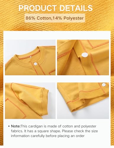 QIBABU Womens Button Down Cardigan Casual Open Front 3/4 Sleeve Crewneck Sweatshirt Tops4