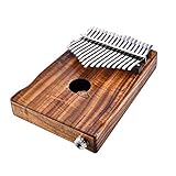 Kalimba Metallschlüssel sind auf einer Massivholzbox montiert, die als Resonanzkammer fungiert.