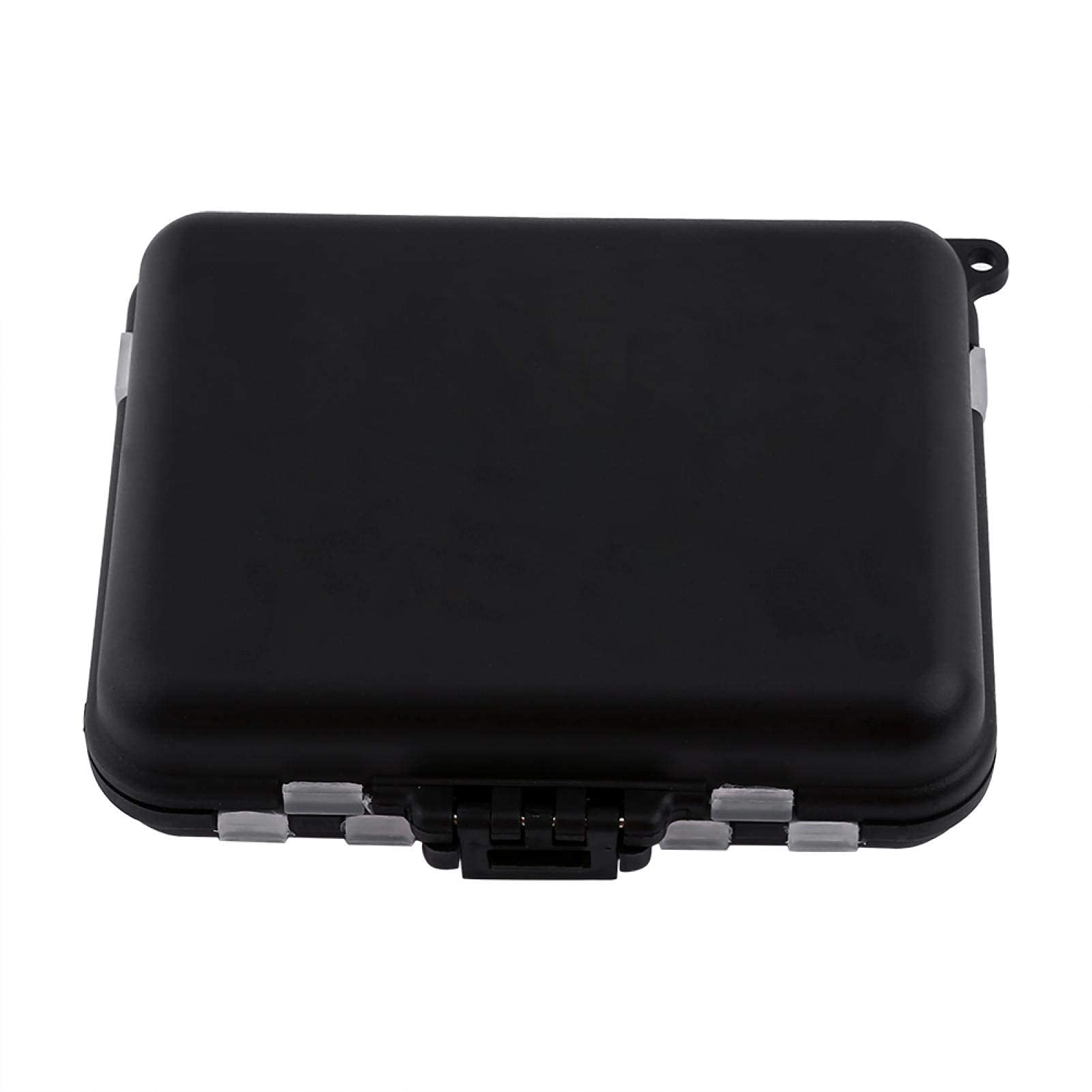 Cajas de aparejos de pesca, caja de almacenamiento de cebo de plástico, con 26 compartimentos individuales, caja de almacenamiento de cebo de plástico negro portátil