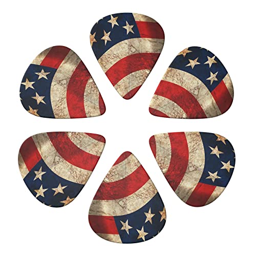 Lot de 6 médiators vintage imprimés drapeau américain pour guitare acoustique et guitare électrique - Les Beatles, Paul McCartney, John Lennon, RIngo Starr, George Harrison Lot de 6 médiators vintage imprimés drapeau américain pour guitare acoustique et guitare électrique – Image 5