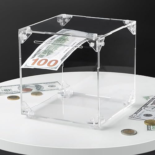 Miniatura 7 de Alcancía transparente, alcancía no se puede abrir para adultos y niños, alcancía de acrílico, caja de ahorro de monedas, hucha de dinero, caja de