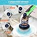 YKYI Electric Spin Scrubber-Cordless Power Scrubber with 8 Brush Heads, 3 Speeds & Adjustable Long Handle, IPX7 Waterproof Shower Cleaning Brush for Bathroom Tile, Bathtub, Grout, Kitchen(Matte White)