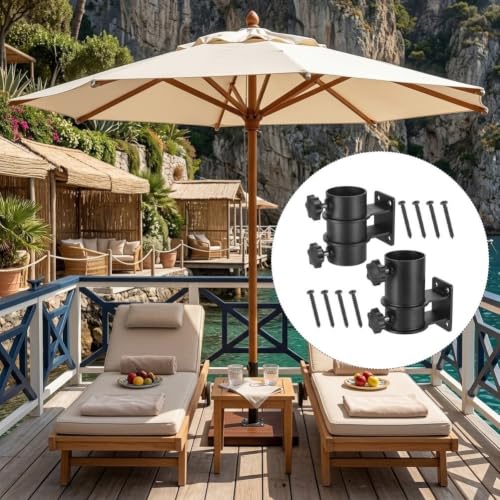 Support de parasol pour mât de 3,3 à 5,3 cm fixation d'angle extérieur - 6