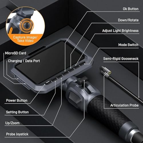 Endoscope orientable à 420° avec sonde fine de 5.5mm et grand écran 1080P