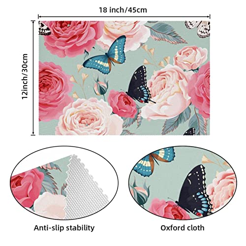 Sets de table fleurs et papillons x6 | 30x45 cm antidérapants - 5