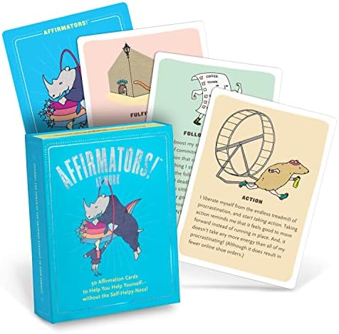 Knock Knock Affirmators! at Work: 50 Affirmation Cards to Help You Help Yourself - without the Self-Helpy-Ness!