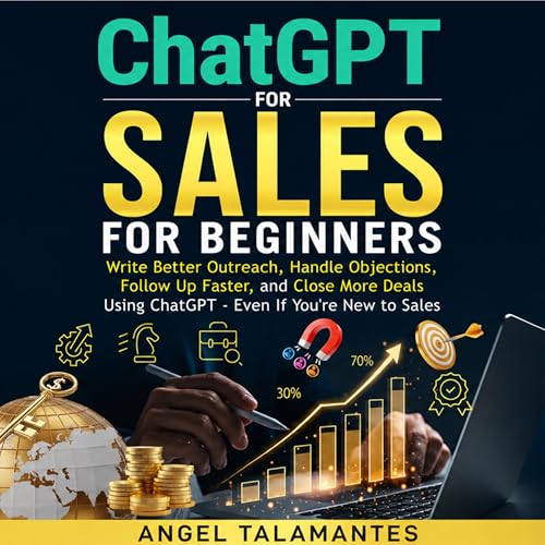 Diseño de la portada del título Chat GPT for Sales for Beginners