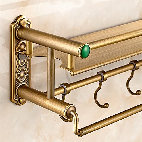 Porte-serviettes mural étagère de salle de bain avec barre de rangement