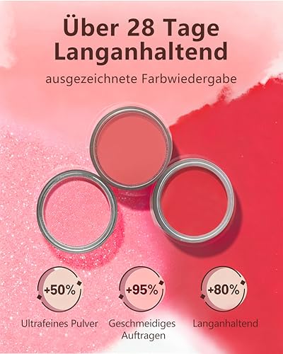 Aokitec 3 Farben Dipping Powder Nails Set Starter Kit, 12 Stück Rosa & Rot Dip Powder Nail Set mit 3 Stück Dip Liquid, Acryl Dip Nagelset für Nail Art, Nägel Selber Machen Set