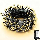 RPGT Christmas Light 1000 LEDs 336ft Green Cable Wire Fairy String Tree Twinkle Lights...