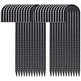AAGUT 16” Rebar Stakes Heavy Duty J Hook 24 Pcs Ground Anchors Black Steel Metal Garden Stake Yard S