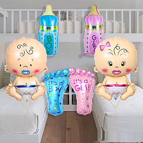 Maigendoo Welcome Baby Balloons Set Teat Bottle Mylar Helium Balloon Feet Balloon Boy Girl Baby Shape Balloon Kit For Pregnancy Gender Reveal Baby Shower Theme Birthday Party Decorations #TOP1