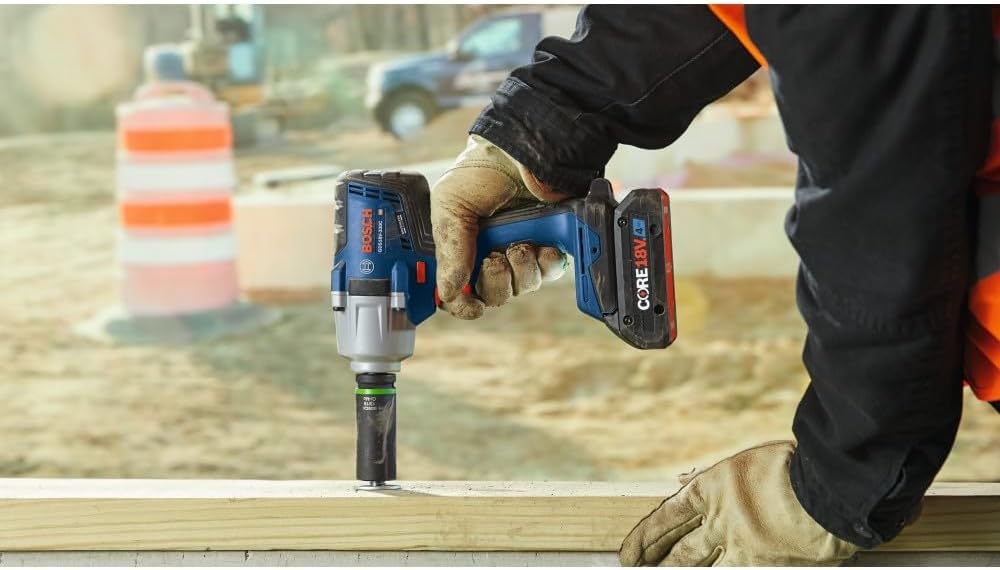 BOSCH GDS18V-330CN 18V Brushless Connected-Ready 1/2 In. Mid-Torque Impact Wrench with Friction Ring and Thru-Hole (Bare Tool) - - 