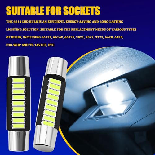 6 Lámparas LED Festoon 28-29mm para Auto Icy Blue miniatura 7