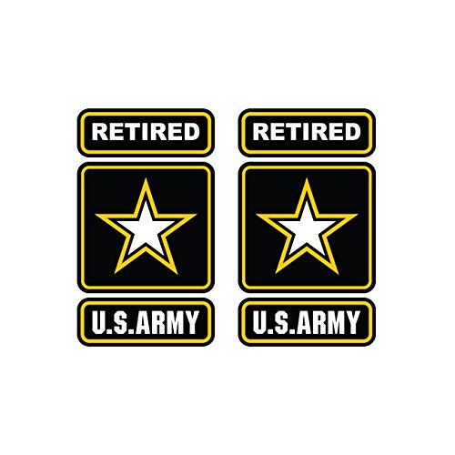 Two Pack Retired Army Sticker FA Graphix Die Cut Decal Self Adhesive Vinyl Ranger