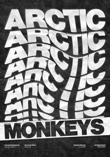 Monkeys Grunge Retro Style Art Print Unique Indie Rock Wall Art | Vintage Rough Music Poster | Gift for & Collectors. Arctic Sheffiled Monkeys Fans Alex Turner (A4 Unframed)