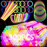 Kimimara Knicklichter Party-Set für Kinder – 300 Leuchtstäbe mit 300 Verbindern in 7 Farben – Party Deko & Kindergeburtstag Gastgeschenke für Festival, Halloween, Hochzeit & Weihnachten