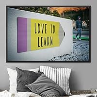 Framed Canvas Wall Art Pressed Quotes 3D Chic Inspirational Multicolor Pop Art Quotes Typography Ultra Whimsical - 16x24 inches