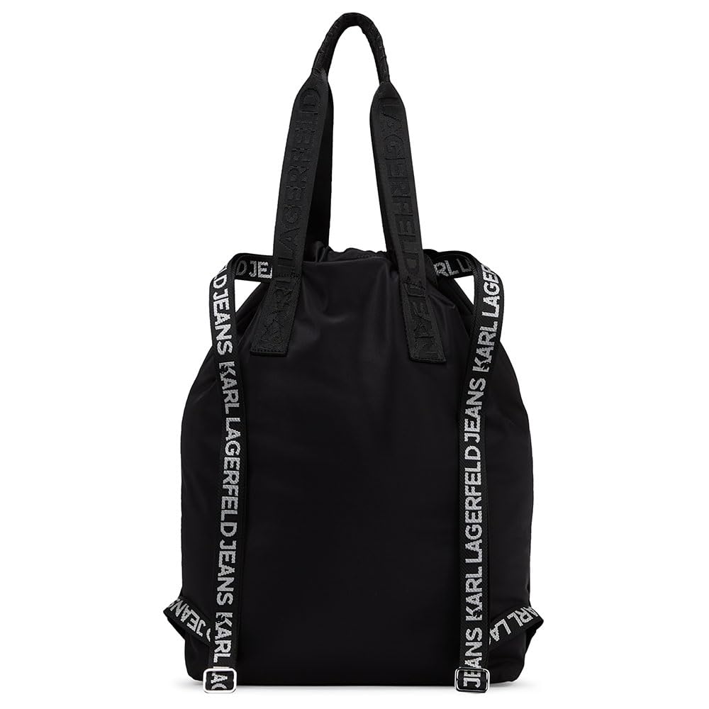 Karl Lagerfeld Jeans, Damska, Essential Nylon Sporty Tote, Czarny, One size