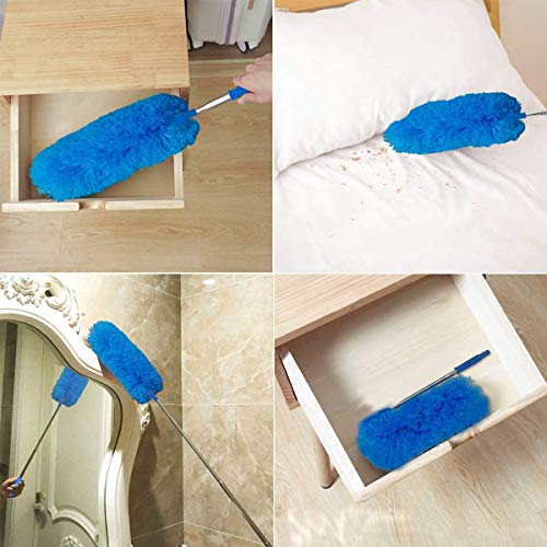 Image of DELUX Microfiber Feather Duster Extendable Duster with 100 inches Extra Long Pole, Bendable Head & Long Handle Dusters for Cleaning Ceiling Fan, High Ceiling, Blinds, Furniture & Cars