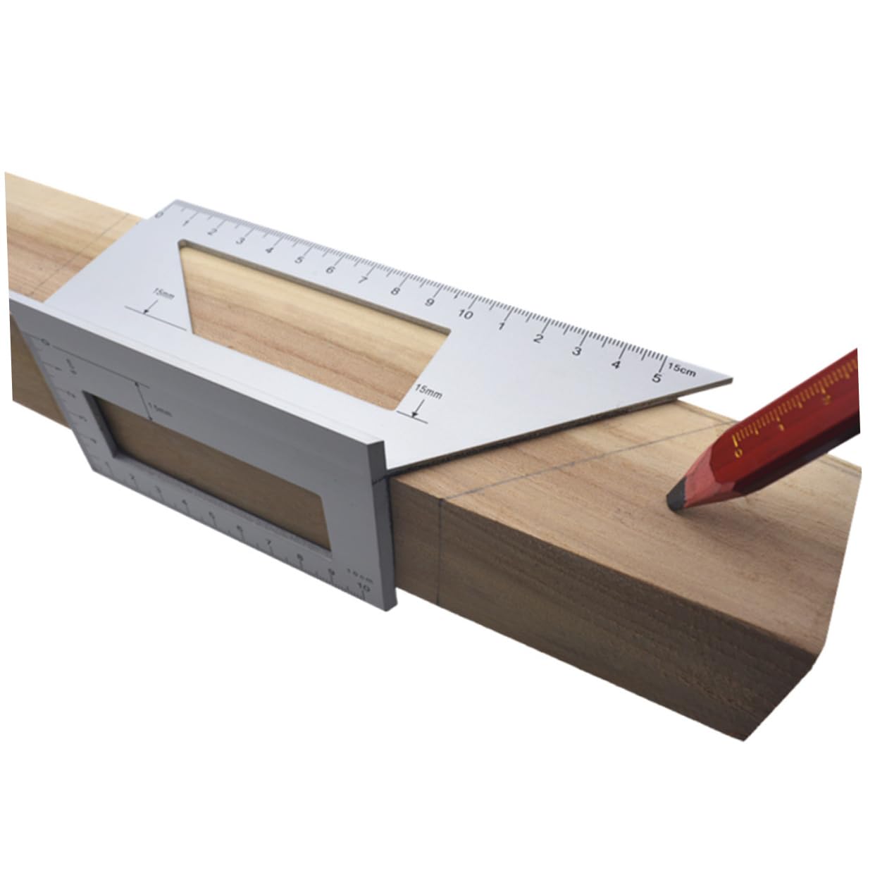 AUTSUPPL Woodworking Scribing Ruler Lightweight Aluminum Alloy Miter Gauge 45/90 Degree Angle Ruler Precision Measurement