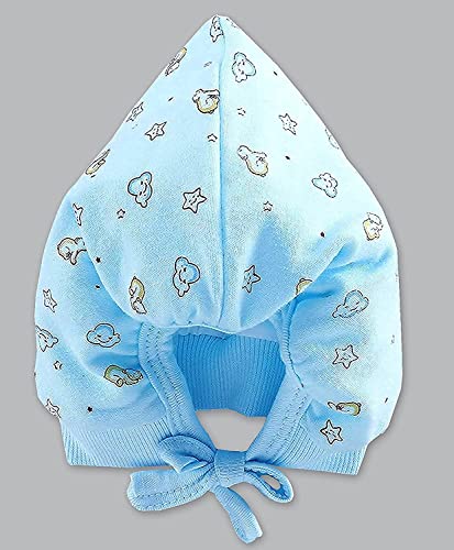 Image of New Born Baby Boys & Girls Soft Hosiery Cotton Double Layer Knot Caps Set /Infant /Topi /Hat /Toppi /Kan Topi (Pack of 3)