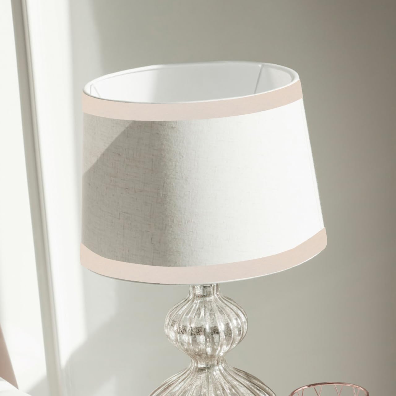 Housoutil Self-Adhesive Lampshade Edging Tape 196.85In Long Flexible Cloth Strip for Lampshades and Furniture Repair DIY Light Shade Banding Accessory