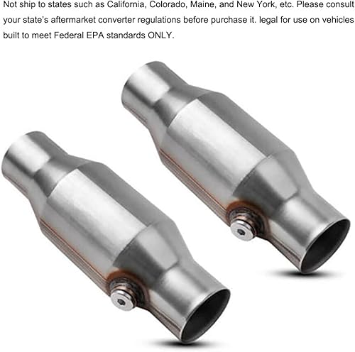 Miniatura 4 de Convertidor catalítico de salida de entrada de 2.5 pulgadas, convertidor catalítico frontal universal de alto caudal, reemplazo directo con puerto
