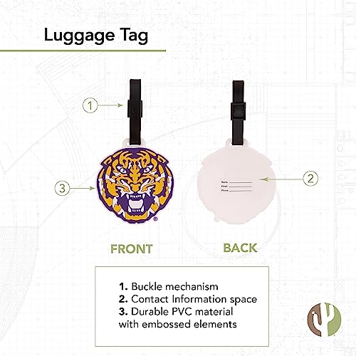 Desert Cactus Louisianna State University Luggage Tag UT Tiger Geaux Durable PVC Travel ID Label for Bags and Backpacks (Design B)2