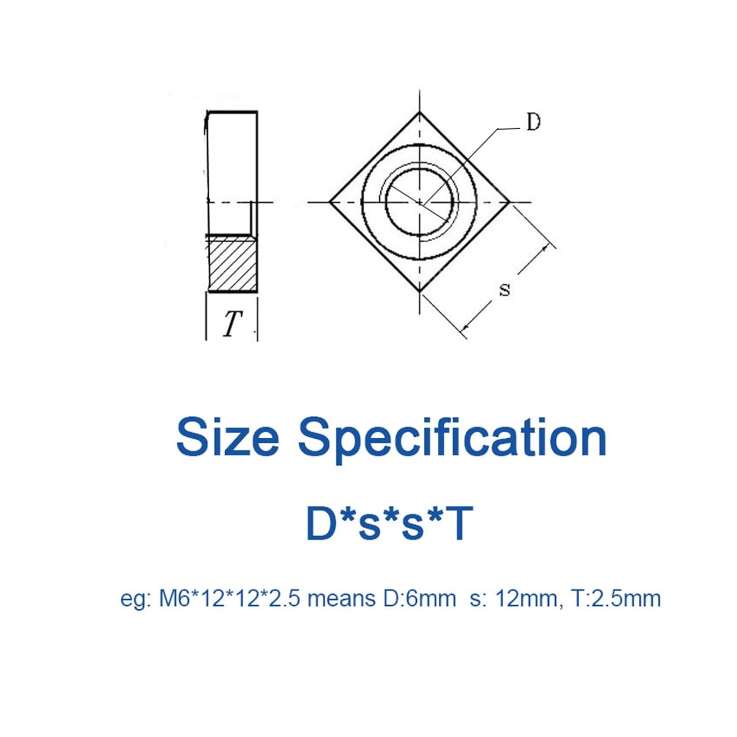 20-40pcs/lot Square Nut M2.5 M3 M4 Carbon Steel Galvanized Zinc Plated Thin Quadrangle Block Compatible with MK3 DIN562(40 PCS,M4x20x20x3.5mm)