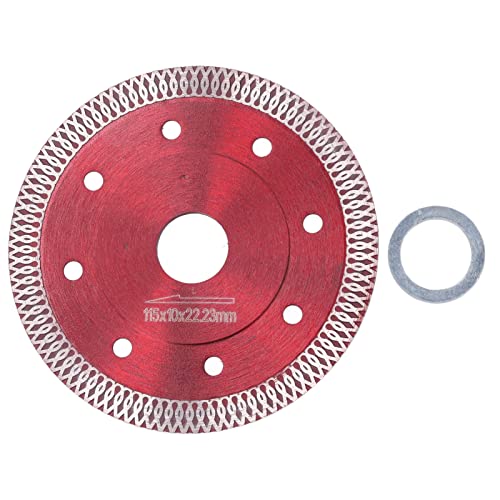Lame de scie diamantée 115 mm de qualité supérieure, disque de coupe sec et humide, outil de roue pour céramique, granit, marbre, carrelage, matériau en alliage durable à grande (Rouge)