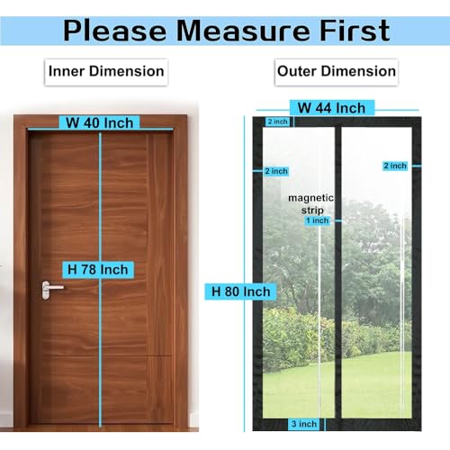 Image of The Furnishing Tree Magnetic AC Curtain | Transparent, Thermal-Insulated Door Screen | Hands-Free for Shops, Kitchens, Bedrooms, and AC Rooms, Fit Doors Upto - WxH(40 inchx78 inch), PVC Thickness 0.20 mm.