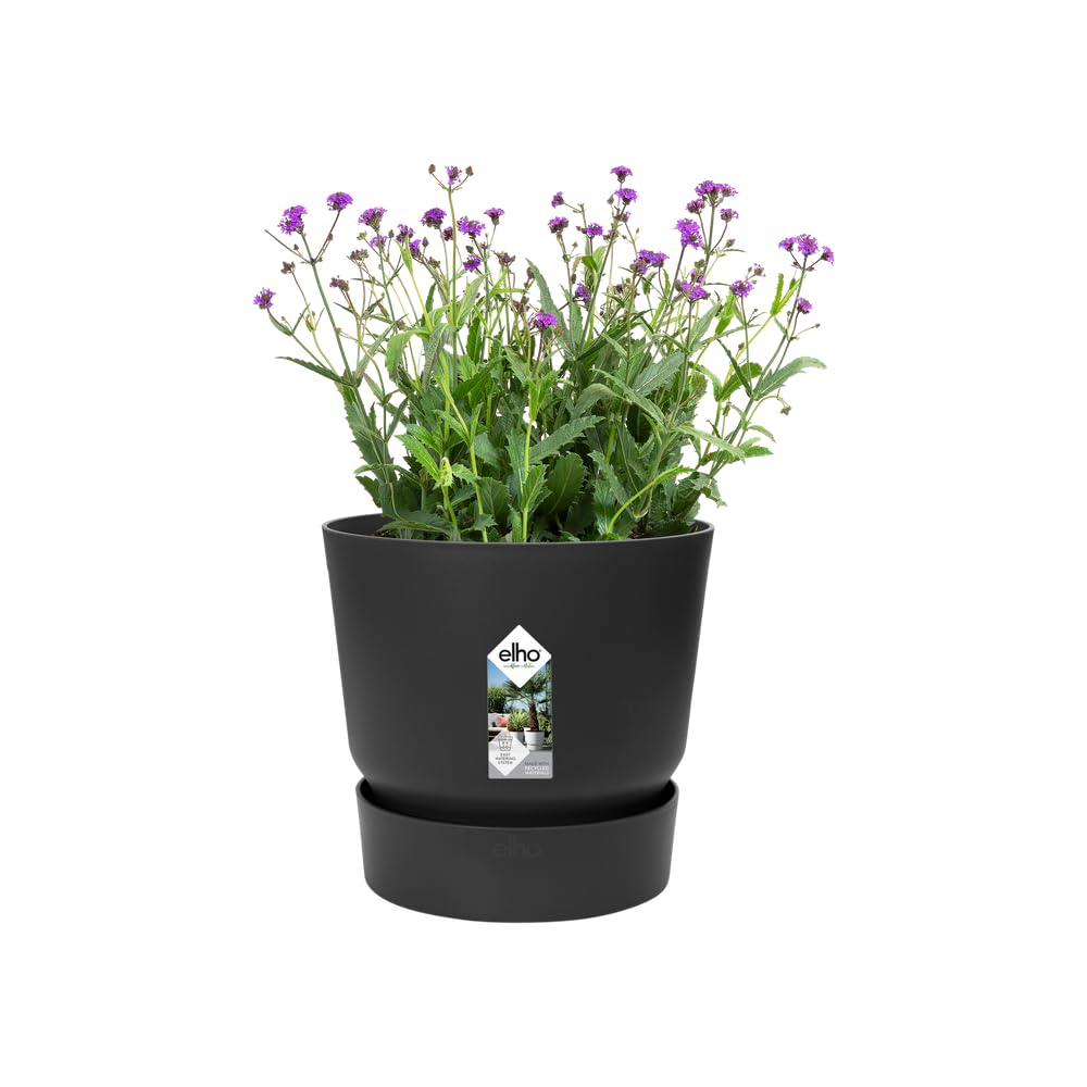 elho Greenville Round 16, Flower Pot with Integrated Water Reservoir, Indoor & Outdoor, 100% Recycled Plastic - Image 3