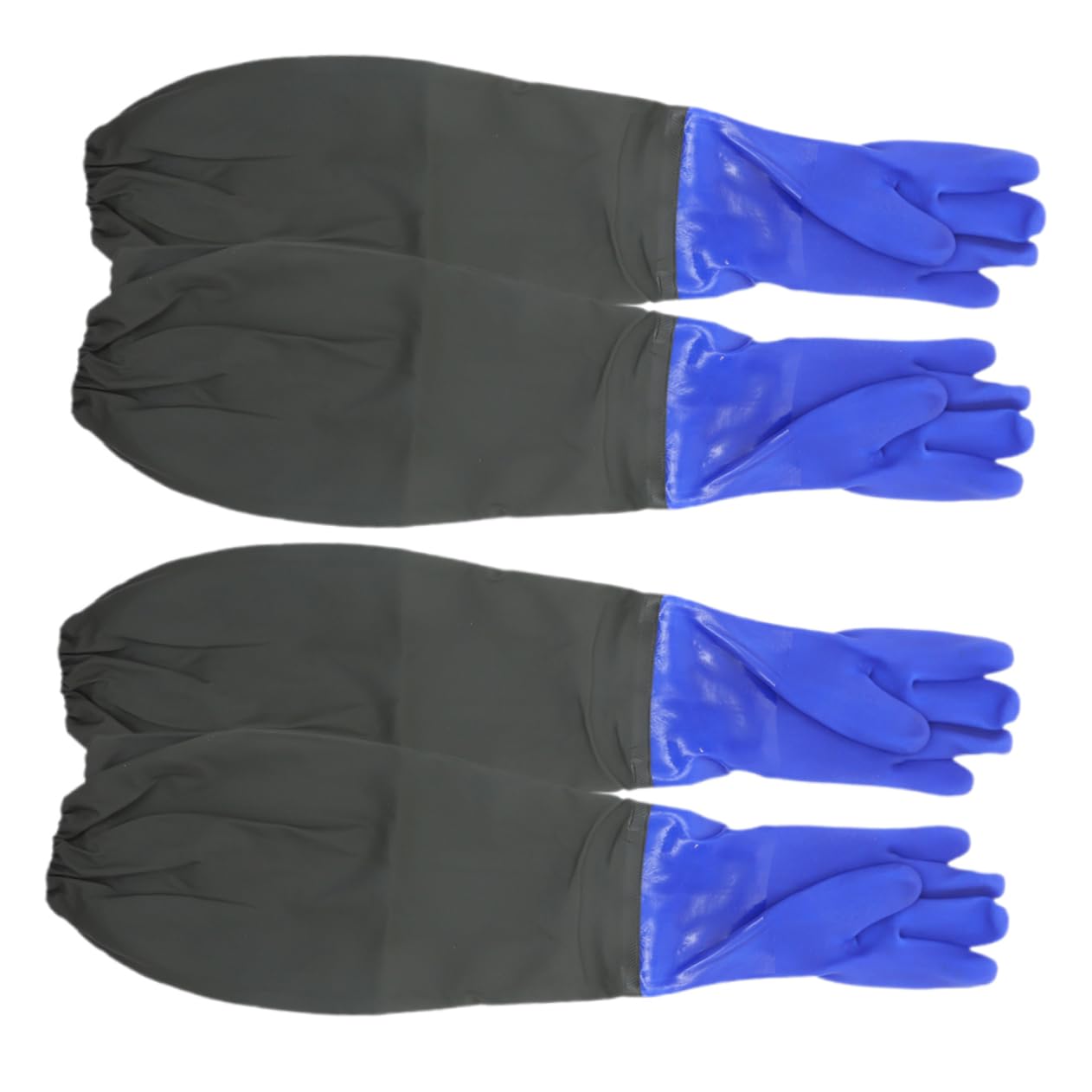 2 Paar Spülhandschuhe aus Gummi mit Stofffutter Ellbogenlang Wiederverwendbar und Rutschfest für Küche und Reinigung