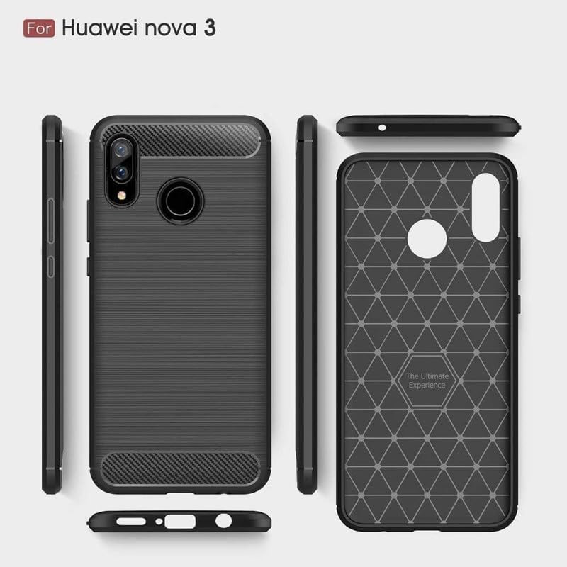 Image of Hybrid Carbon Fiber Back Case for Huawei Nova 3i (Black)