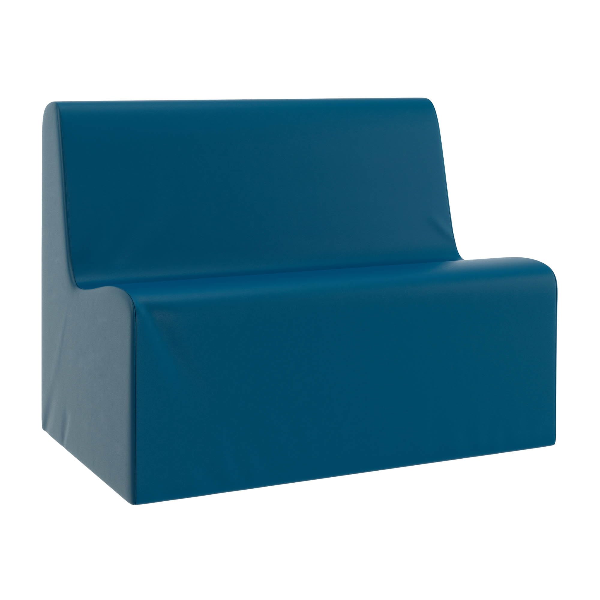 Children's Factory Large Contour Sofa, Mix-and-Match Kids Chairs, Sofas, Corner Ottomans and Cubes, Foam-Filled and Water-Resistant, Flexible Seating for Classroom Elementary, Deep Water Kids Couch