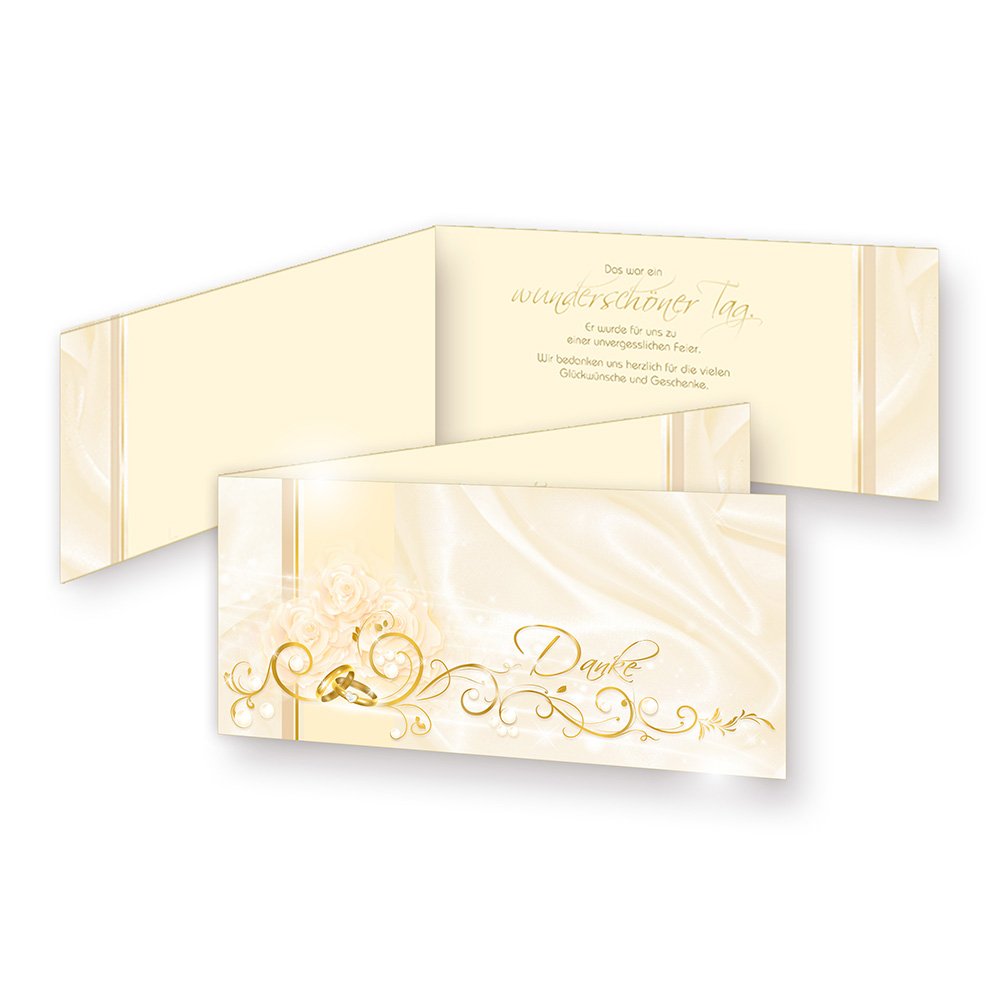 tatmotive Danksagung Hochzeit PERLMUTT (40 Sets) sehr elegante Danksagungskarten für Hochzeit, inkl. Dreieckstaschen für Ihr Hochzeitsbild