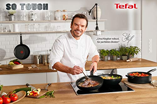 Tefal G10706 So Tough Padella, Alluminio, Nero