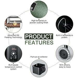 Grills dapg 03 electric wood pellet smoker grill 456 sqin cook area pellet grill with auto feed pid temperature control 180 450f 8 in 1 bbq grill rain cover for backyard outdoor  urban country home decor