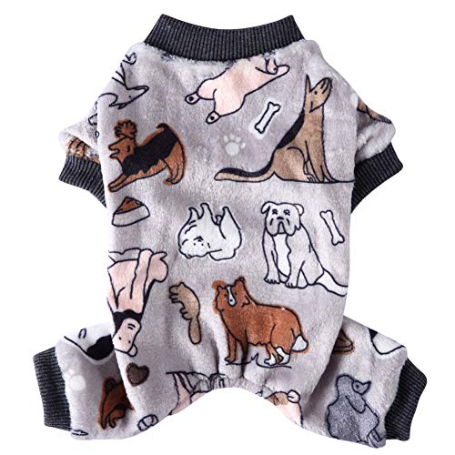 Jinpet Pet Dog Pajamas Jumpsuit Clothes Dog Pajamas Winter Puppy Clothes Dog Jumpsuit Dog Rompers Fleece Pet Dog Coats Pajamas Soft Pjs Winter Clothes for Small Dogs and Cats