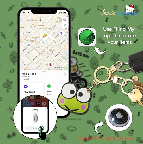 Image of Sonix x Sanrio Character Keychain Case Compatible with Apple AirTag | Protective Cover Keychain Case for AirTag | Keroppi