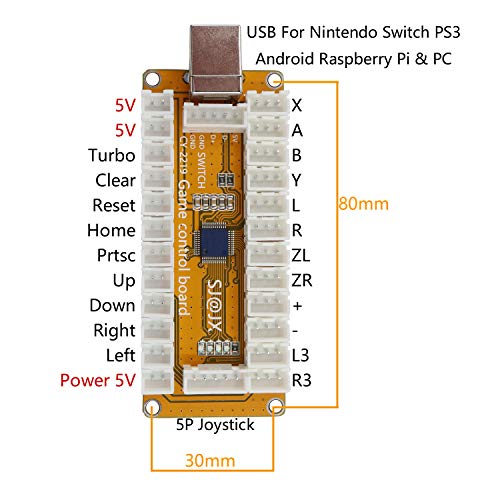 Gamepad Arcade USB MAME pour PC avec Contrôleur Multiplateforme Nintendo Switch et PS3